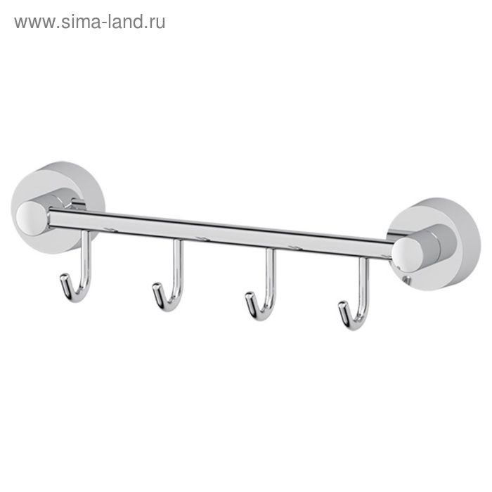 Вешалка FBS Nostalgy, 4 крючка, хром, 25 см - Фото 1