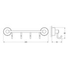 Вешалка FBS Nostalgy, 4 крючка, хром, 25 см - Фото 2