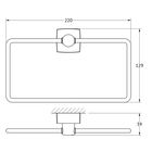 Держатель полотенца прямоугольный, хром, FBS - Фото 2