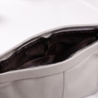 Сумка женская на молнии, отдел с перегородкой, наружный карман, длинный ремень, цвет серый - Фото 3