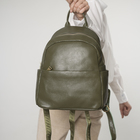 Рюкзак молодёжный, отдел на молнии, 4 наружных кармана, цвет зелёный - Фото 4