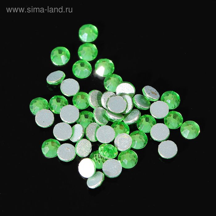 Стразы для декора, 1,3 мм, цвет светло-зелёный - Фото 1