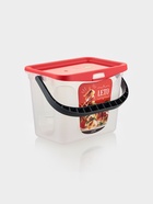 Контейнер для шашлыка c ручкой BEROSSI Leto, 6 л, пластик, прозрачный, крышка красная - Фото 2