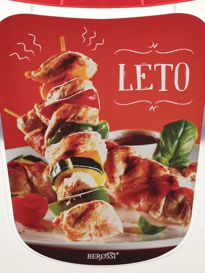 Контейнер для шашлыка c ручкой BEROSSI Leto, 6 л, пластик, прозрачный, крышка красная