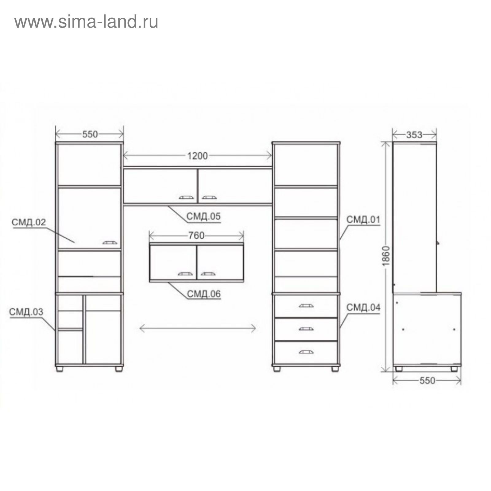 Размеры полок стандарт