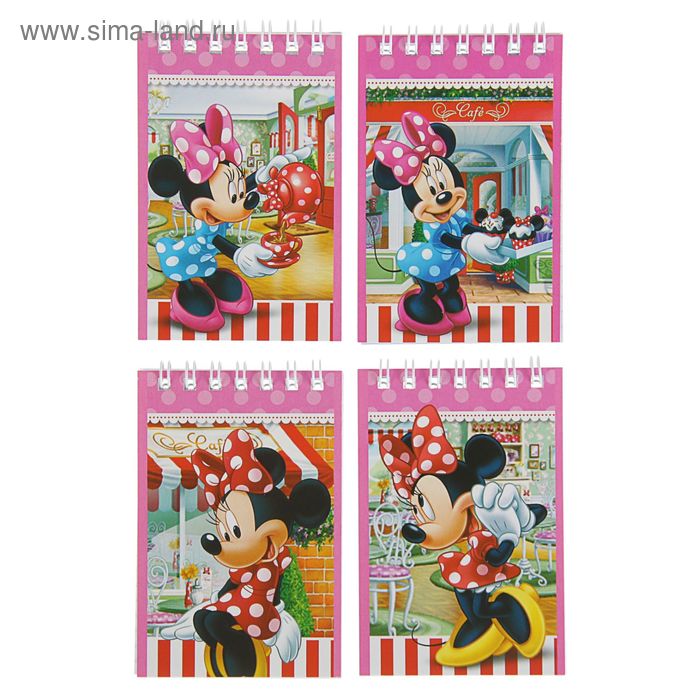 Блокнот А7, 40 листов на гребне Disney "Минни Маус-33", обложка мелованный картон - Фото 1