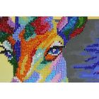 Набор для вышивки бисером на натуральном художественном холсте «Радужный жираф» - Фото 5