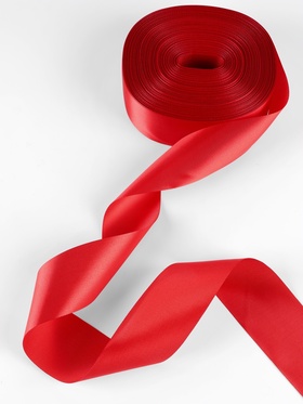 Лента атласная, 50 мм, 100±5 м, красная
