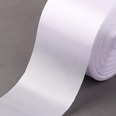 Лента атласная, 80 мм, 100±5 м, белая