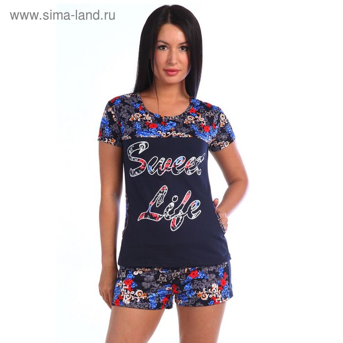 Комплект женский "Муза" (футболка, шорты), размер 42, цвет МИКС - Фото 1