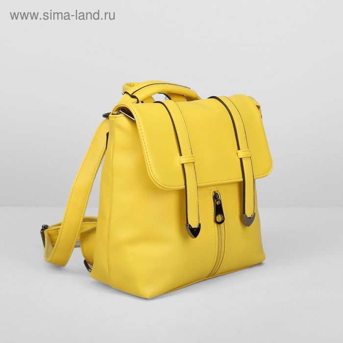 Рюкзак молодёжный, отдел с перегородкой на молнии, наружный карман, цвет жёлтый - Фото 1