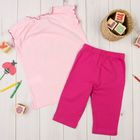 Комплект для девочки (блузка, бриджи), рост 80 см, цвет фуксия/розовый Л607_М - Фото 2
