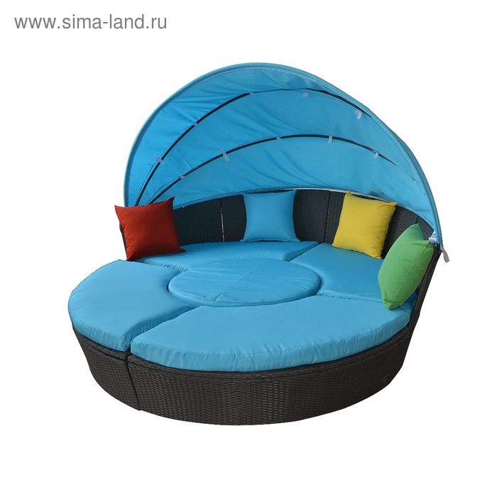 Круглый шезлонг кровать-трансформер, серая - Фото 1