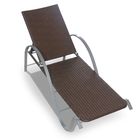 Шезлонг, искусственный ротанг, коричневый - Фото 1