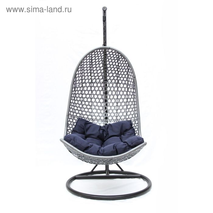 Подвесное кресло-качели на стальной штанге, серый - Фото 1
