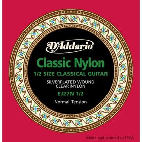 Струны для классической гитары D'Addario EJ27N-1/2 размером 1/2, ученические, нейлон