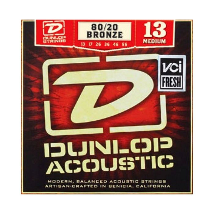 Струны для акустической гитары Dunlop DAB1356  бронза 80/20, Medium, 13-56