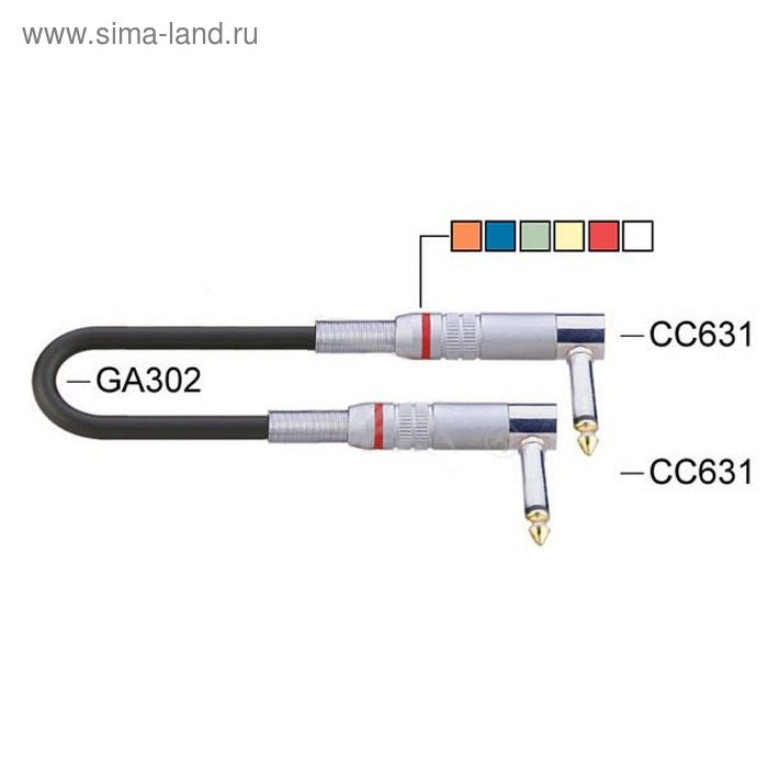 Кабель инструментальный Soundking BC812-5M, угловые коннекторы, 5м - Фото 1