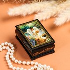 Шкатулка «Ангелочек с птичками», 6×9 см, лаковая миниатюра - фото 9911665