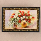 Шкатулка «Тюльпаны, нарциссы и ландыши», 6×9 см, лаковая миниатюра - Фото 2