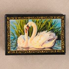 Шкатулка «Пара лебедей», 6×9 см, лаковая миниатюра - Фото 2