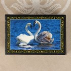 Шкатулка «Любящие лебеди», 6×9 см, лаковая миниатюра - Фото 2