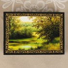 Шкатулка «Пруд в лесу», 10×14 см, лаковая миниатюра - Фото 2