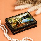 Шкатулка «Берег озера», 10×14 см, лаковая миниатюра - фото 9773505