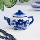 Чайник фарфор «Сувенирный», 4×4×6 см, гжель - Фото 1