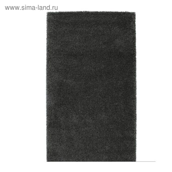 Ковёр ОДУМ, длинный ворс, размер 80х150 см, цвет тёмно-серый - Фото 1