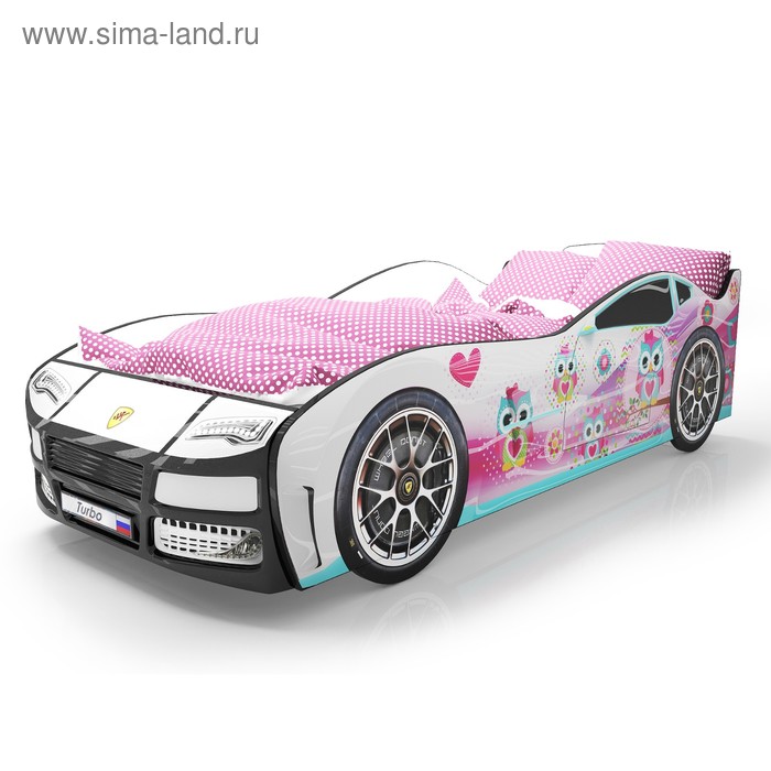 Кровать машинка «Турбо 2», без подсветки, цвет белый - Фото 1
