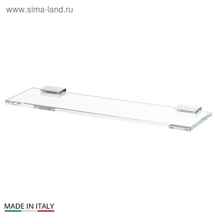 Полка с держателями, ширина 40 см, стекло, хром-стразы - Фото 1