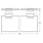 Полка с держателями, ширина 40 см, стекло, хром-стразы - Фото 2