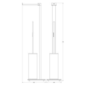 

Стойка с двумя аксессуарами для туалета 74 cm, хром - стразы, LINEAG