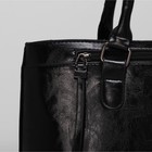 Сумка женская, 2 отдела на молнии, 2 наружных кармана, цвет чёрный - Фото 4