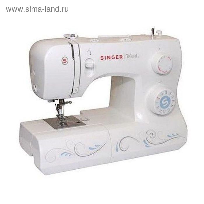 Швейная машина Singer Talent 3321, 21 опер, обметочная, эластичная, потайная строчка, белый 239553 - Фото 1