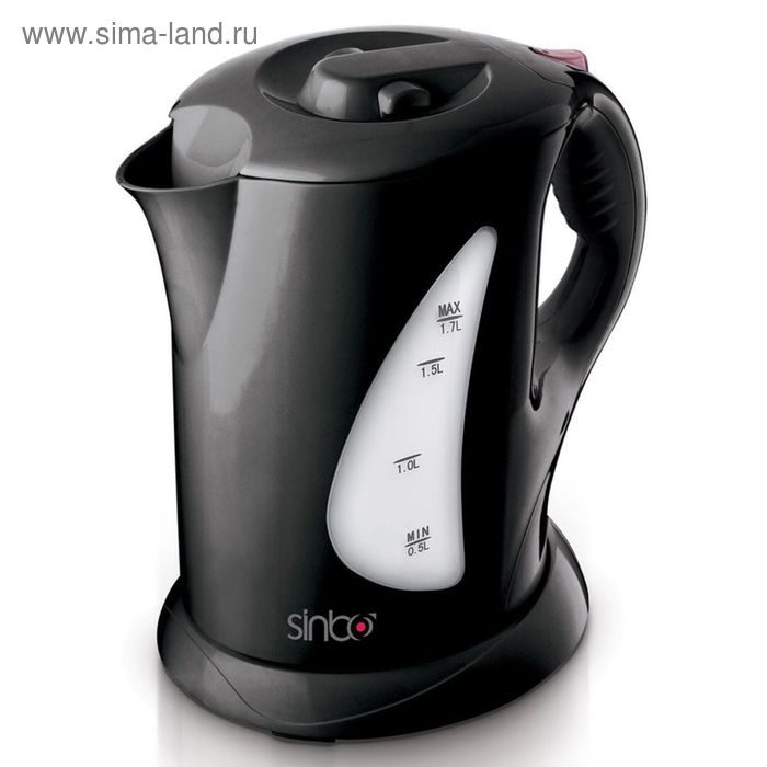 Чайник электрический Sinbo SK 2386, пластик, 1.7 л, 2000 Вт, черный - Фото 1