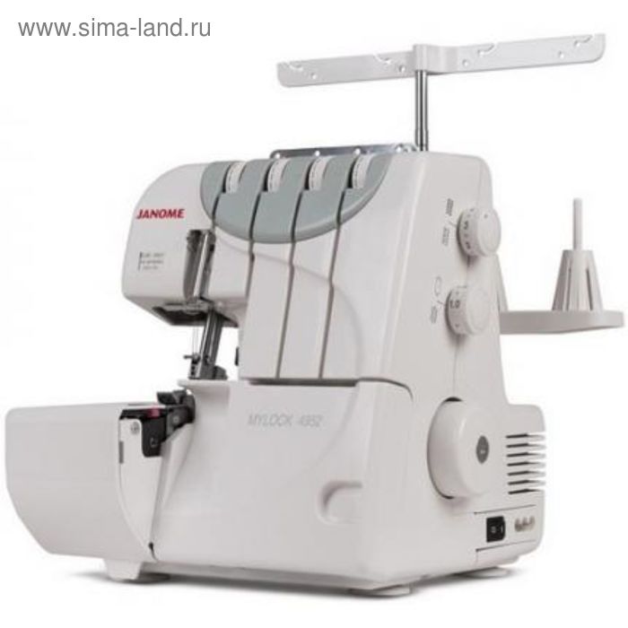 Оверлок Janome 4952, 3, 4-ниточный шов, ролевой шов,скорость 1300 стежков/мин, белый - Фото 1