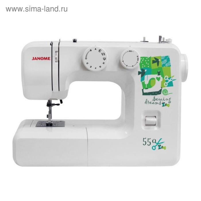 Швейная машина Janome 550, 15 опер, обметочная, эластичная, потайная строчка, белый - Фото 1