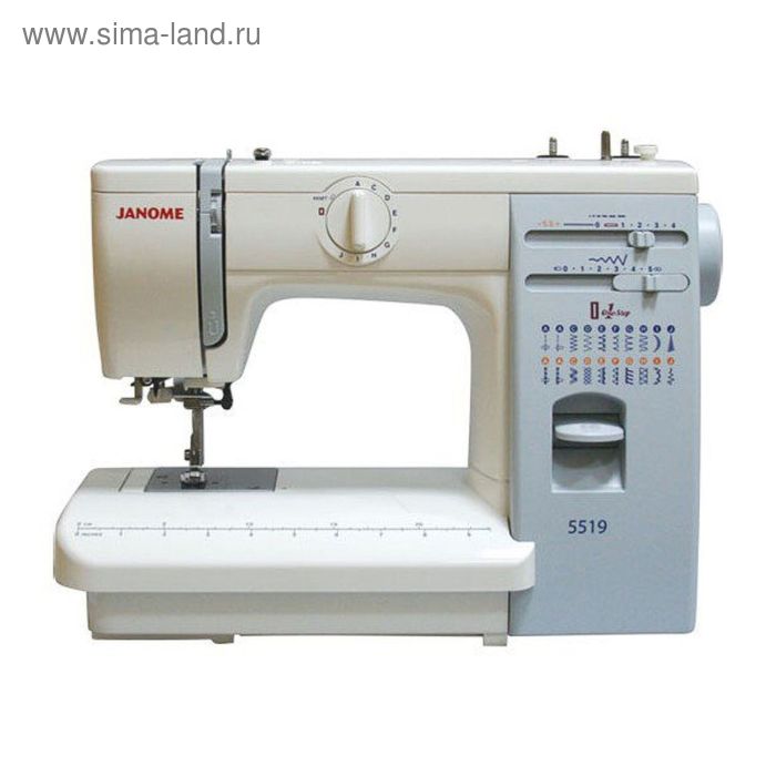 Швейная машина Janome 5519, 19 опер, обметочная, эластичная, потайная строчка, белый - Фото 1