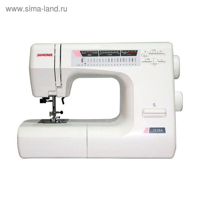 Швейная машина Janome 7518A, 55 Вт, 18 операций, автомат, белая - Фото 1