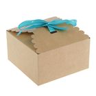 Коробка крафт с декором, 7,5 х 7,5 х 5 см - Фото 1