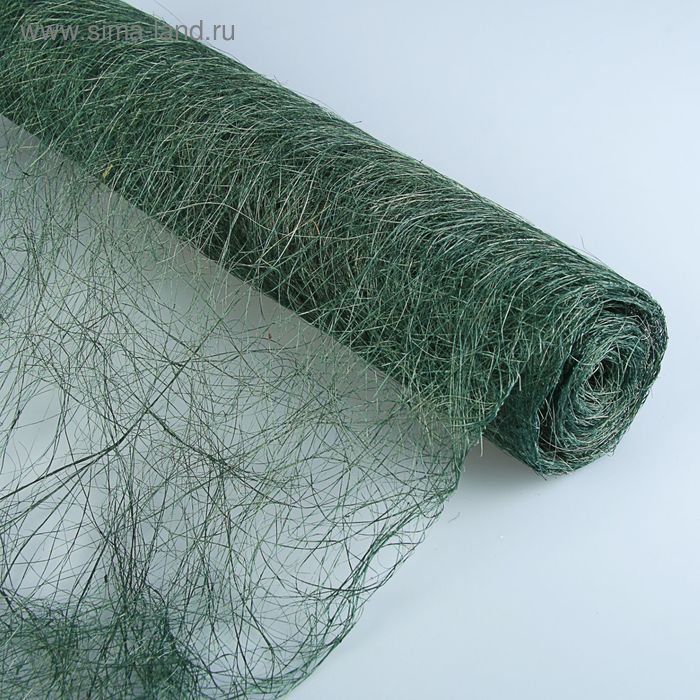 Абака натуральная тонкая, зеленая, 48 см х 4,5 м - Фото 1