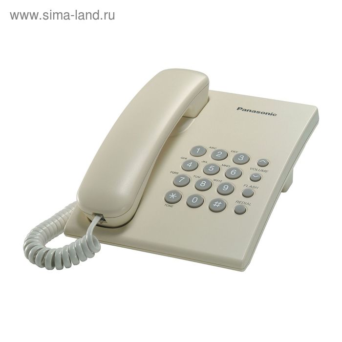 Телефон проводной Panasonic KX-TS2350RUJ бежевый - Фото 1