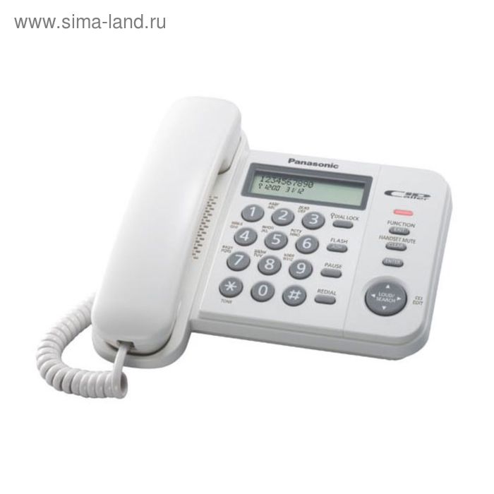 Телефон проводной Panasonic KX-TS2356RUW белый - Фото 1
