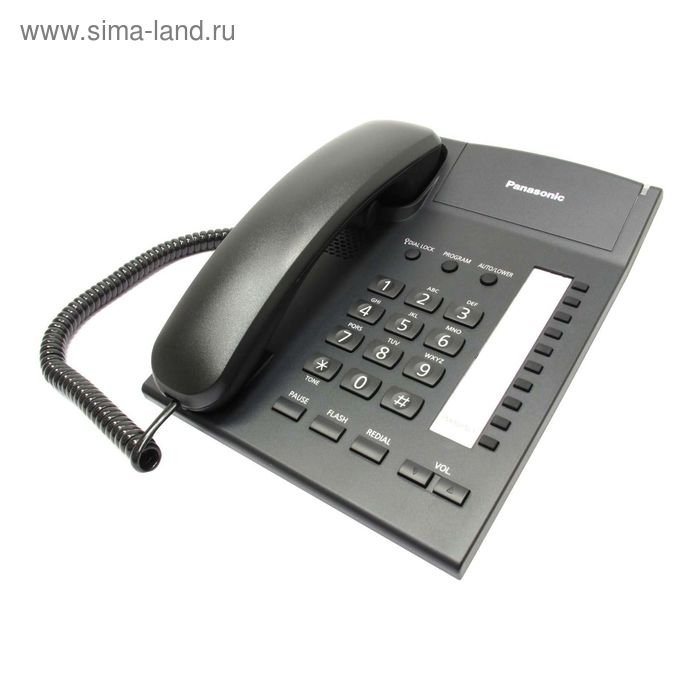 Телефон проводной Panasonic KX-TS2382RUB чёрный - Фото 1