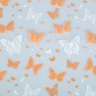 Пленка для цветов и подарков "Бабочки" бело-оранжевый 0.7 х 7 м, 40 мкм - Фото 2