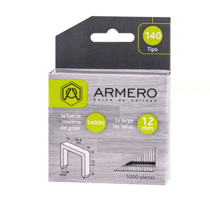 Скобы для степлера ARMERO, тип 140, 12 мм, заостренный наконечник, 100 шт.