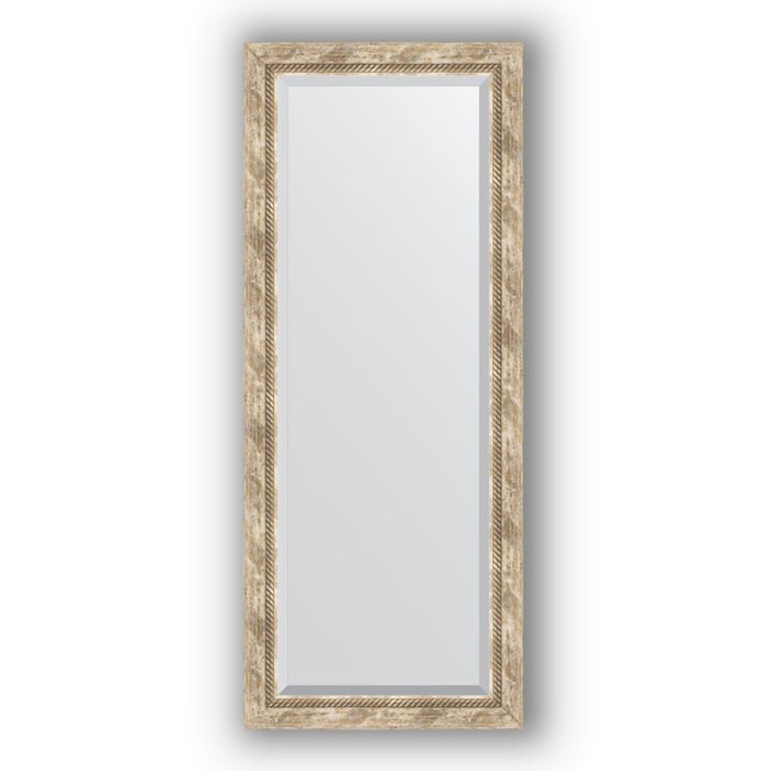Зеркало с фацетом в багетной раме - прованс с плетением 70 мм, 58 х 143 см, Evoform