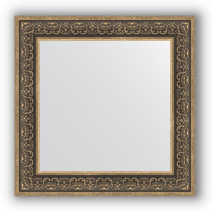 Зеркало в багетной раме - вензель серебряный 101 мм, 73 х 73 см, Evoform